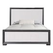 Pemberly Row Queen Size Bed Modern Upholstered in Black and White Solid Wood