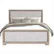 Pemberly Row King Size Bed Modern Upholstered in Tawny Brown Gray Solid Wood