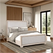 Pemberly Row King Size Bed Modern Upholstered in Tawny Brown Gray Solid Wood