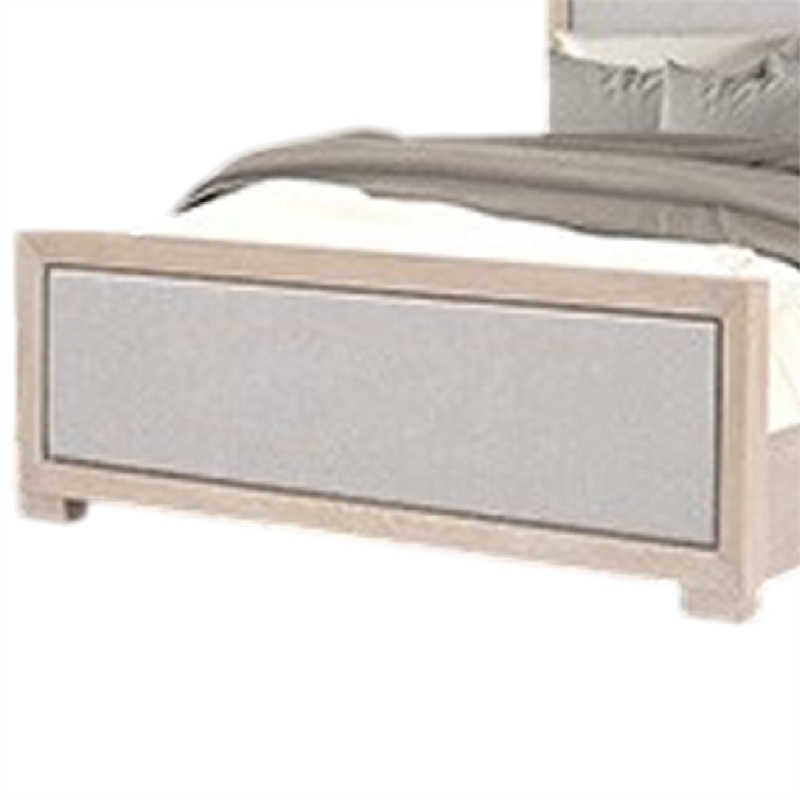 Pemberly Row King Size Bed Modern Upholstered in Tawny Brown Gray Solid Wood