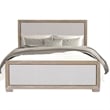 Pemberly Row Queen Size Bed Modern Upholstered in Tawny Brown Gray Solid Wood