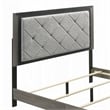 Pemberly Row King Bed with Gray Diamond Button Tufted Upholstery Modern Gray