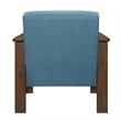 Pemberly Row 32 Inch Accent Chair Armchair Storage Arms in Blue Solid Rubberwood