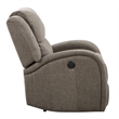 Pemberly Row 38 Inch Power Reclining Accent Chair in Brown Chenille Solid Wood
