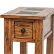 Pemberly Row Accent Chair Side Table 25 Inch Rectangular Top Drawer Brown
