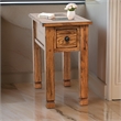 Pemberly Row Accent Chair Side Table 25 Inch Rectangular Top Drawer Brown