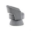 Pemberly Row Swivel Accent Chair in Dark Gray Corduroy Round Metal Swivel Base