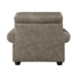 Pemberly Row 41 Inch Accent Chair in Taupe Brown Microfiber 1 Decor Pillow Wood