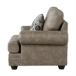 Pemberly Row 41 Inch Accent Chair in Taupe Brown Microfiber 1 Decor Pillow Wood