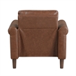Pemberly Row Accent Chair w/ Rolled Arms Mid Century in Dark Brown Faux Leather