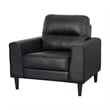 Pemberly Row 37 Inch Accent Chair in Black Top Grain and Faux Leather Solid Wood