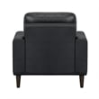 Pemberly Row 37 Inch Accent Chair in Black Top Grain and Faux Leather Solid Wood