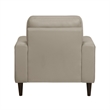 Pemberly Row 37 Inch Accent Chair in Beige Top Grain and Faux Leather Solid Wood