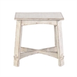 Pemberly Row Rustic Accent Chairside Table X Legs 24 Inch Distressed White