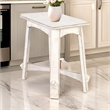 Pemberly Row Rustic Accent Chairside Table X Legs 24 Inch Distressed White