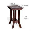 Pemberly Row Accent Chairside Table Dark Brown Mahogany Rectangular 25 Inch