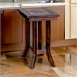 Pemberly Row Accent Chairside Table Dark Brown Mahogany Rectangular 25 Inch