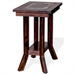 Pemberly Row Accent Chairside Table Dark Brown Mahogany Rectangular 25 Inch