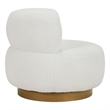 Pemberly Row 35 Inch Accent Chair with Swivel Function in White Sherpa Gold
