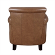 Pemberly Row 32 Inch Sofa Accent Chair in Brown Faux Leather Nailhead Trim