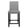 Pemberly Row 24 Inch Counter Height Chair in Gray Fabric Black Wood Set of 2