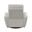 Pemberly Row 39 Inch Swivel Glider Chair in Gray Top Grain Leather Solid Wood