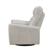 Pemberly Row 39 Inch Swivel Glider Chair in Gray Top Grain Leather Solid Wood