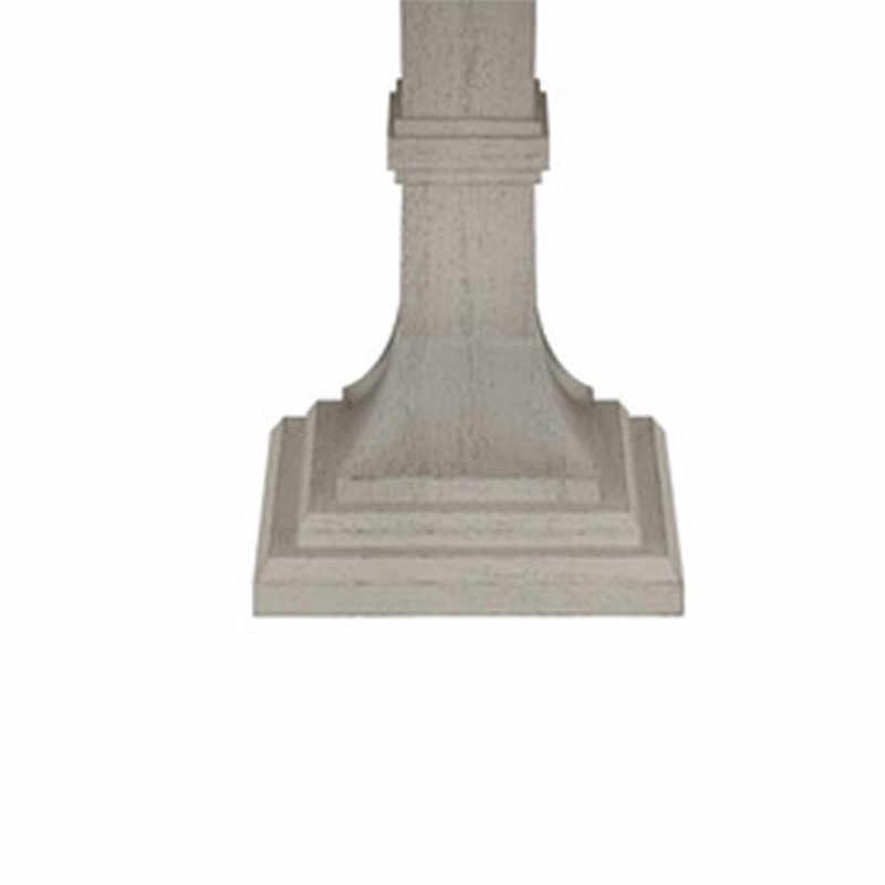 Pemberly Row 59 Inch Dining Table Round Top Pedestal Base in White Gray