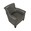 Pemberly Row 32 Inch Sofa Accent Chair in Gray Faux Leather Nailhead Trims