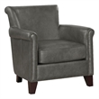 Pemberly Row 32 Inch Sofa Accent Chair in Gray Faux Leather Nailhead Trims