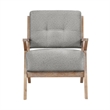 Pemberly Row 33 Inch Accent Armchair Wood Frame Light Gray Polyester Cushions