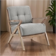 Pemberly Row 33 Inch Accent Armchair Wood Frame Light Gray Polyester Cushions
