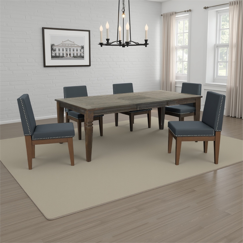 Pemberly Row 66 to 90 Inch Dining Table Rectangular Extendable Brown Solid Wood