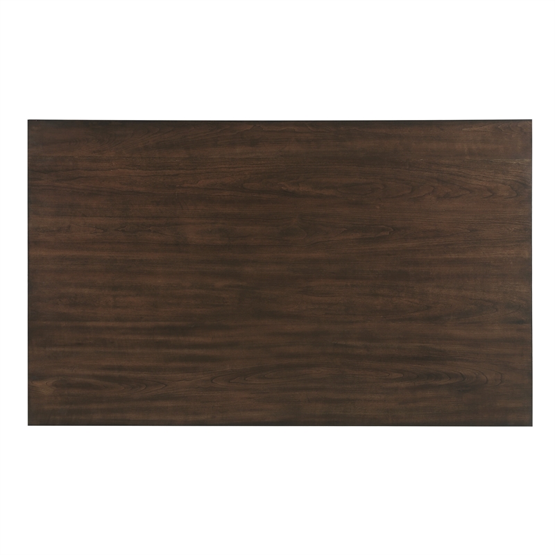 Pemberly Row 60 Inch Dining Table Rectangular Top 2 Drawers Cherry Brown Wood
