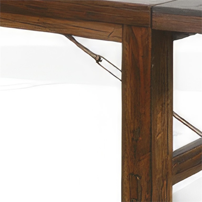 Pemberly Row Dining Table Brown Mahogany Rectangular Extendable 86 to 122 Inch