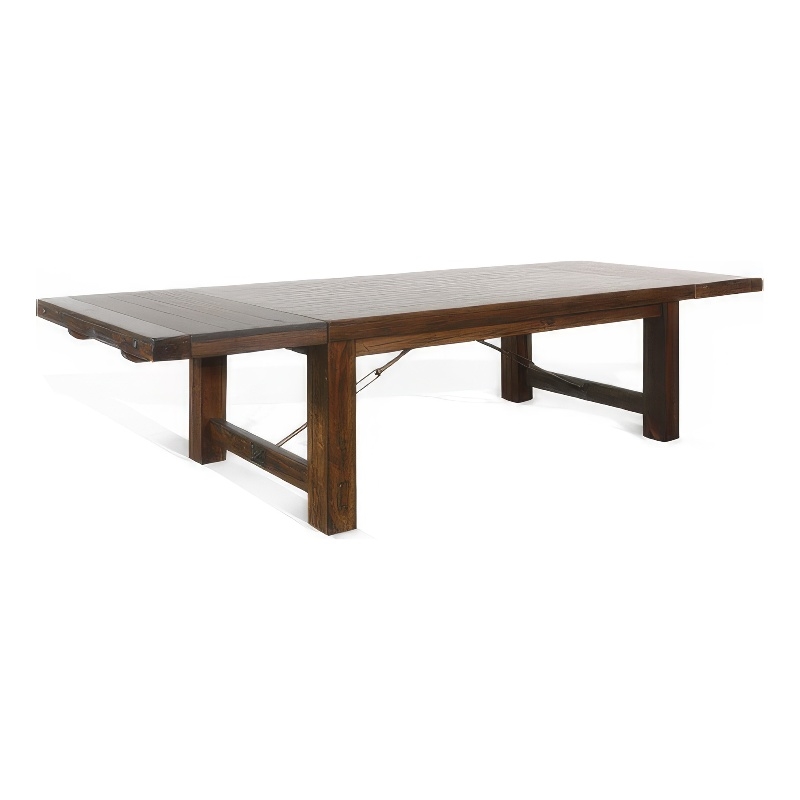 Pemberly Row Dining Table Brown Mahogany Rectangular Extendable 86 to 122 Inch