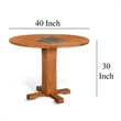 Pemberly Row Dining Table with 2 Drop Leaves 40 Inch Round Top Brown Wood
