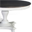 Pemberly Row Dining Table Pedestal Base 54 Inch Round Top in White Dark Brown