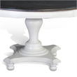 Pemberly Row Dining Table Pedestal Base 54 Inch Round Top in White Dark Brown