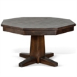 Pemberly Row Dining Table with 53 Inch Reversible Game Octagonal Top Dark Brown
