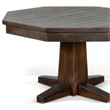 Pemberly Row Dining Table with 53 Inch Reversible Game Octagonal Top Dark Brown