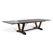 Pemberly Row Extendable Dining Table 108 to 140 Inch 2 Folding Leaves Brown