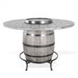 Pemberly Row Counter Pub Dining Table Gray Barrel Base with Lazy Susan 54 Inch