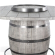 Pemberly Row Counter Pub Dining Table Gray Barrel Base with Lazy Susan 54 Inch