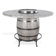 Pemberly Row Counter Pub Dining Table Gray Barrel Base with Lazy Susan 54 Inch