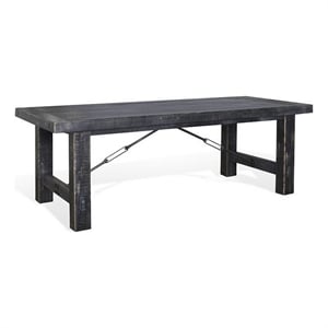 Pemberly Row Dining Table 2 Extension Leaves 86 to 122 Inch Black Mahogany Wood