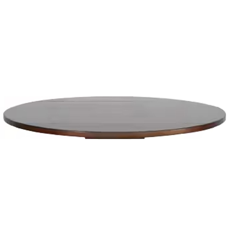 Pemberly Row Dining Table 40 Inch Brown Round Top with Drop Leaves Rustic Gray