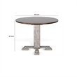 Pemberly Row Dining Table 40 Inch Brown Round Top with Drop Leaves Rustic Gray