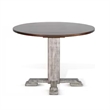 Pemberly Row Dining Table 40 Inch Brown Round Top with Drop Leaves Rustic Gray