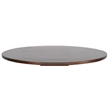 Pemberly Row Dining Table 40 Inch Brown Round Top with Drop Leaves Rustic Gray
